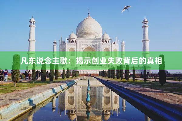 凡东说念主歌：揭示创业失败背后的真相