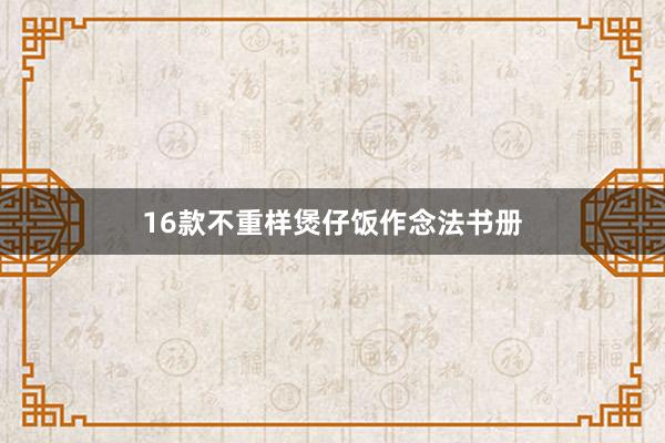 16款不重样煲仔饭作念法书册